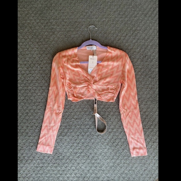 House Of CB Bertille Peach ZigZag Bandage Top - Picture 5 of 5